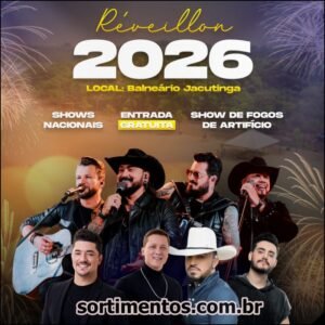 Réveillon 2026 no Balneário Jacutinga em Itaipulândia : shows nacionais e queima de fogos na virada de ano