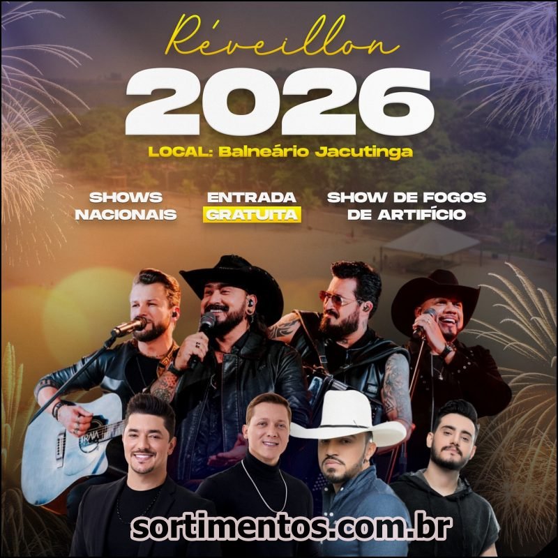 Réveillon 2026 no Balneário Jacutinga em Itaipulândia : shows nacionais e queima de fogos na virada de ano