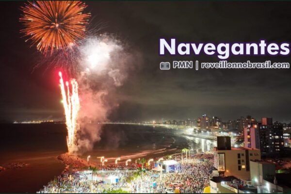 Navegantes Réveillon 2025 em Santa Catarina : shows e queima de fogos na Praia do Pontal e na Praia do Gravatá