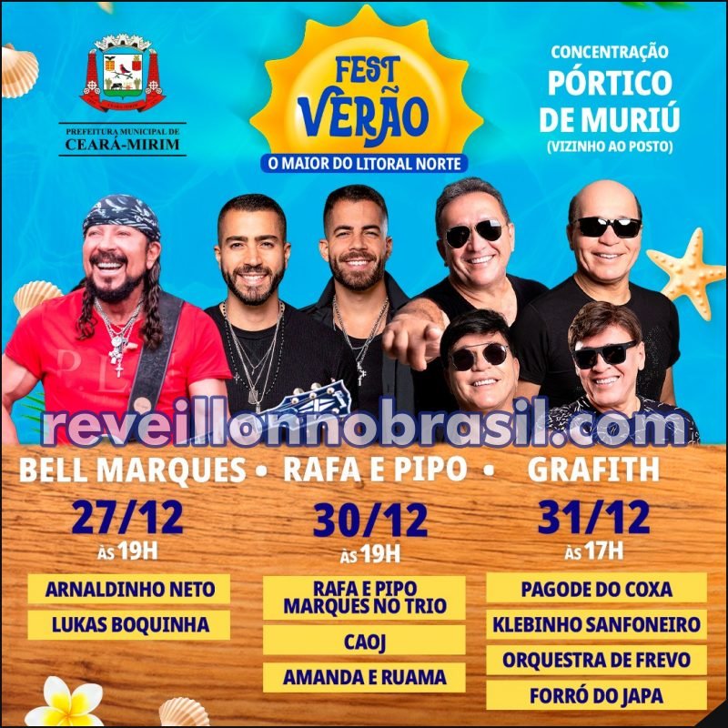 Ceará-Mirim Réveillon 2025 na Praia de Muriú : shows na virada de ano