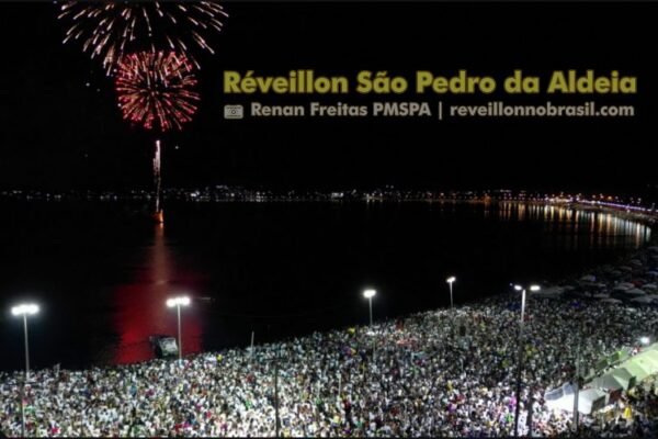 São Pedro da Aldeia Réveillon 2025 na Praia do Centro : queima de fogos e shows na virada de ano