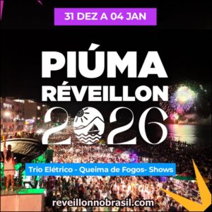 Piúma Réveillon 2026 no Espírito Santo : shows, queima de fogos e trio elétrico na programação da virada de ano