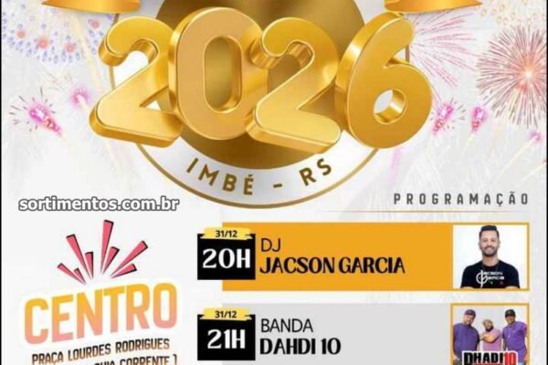 Imbé Réveillon 2026 no litoral gaúcho : shows na virada de ano no Centro e no balneário de Mariluz