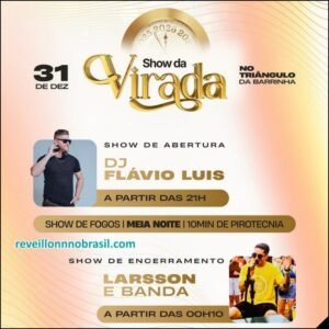 Programação Réveillon 2026 em São Lourenço do Sul : shows e queima de fogos na Praia da Barrinha na virada de ano