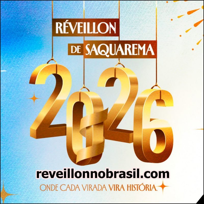 Réveillon 2026 de Saquarema : shows e queima de fogos no Centro, Jaconé, Vilatur e Sampaio Corrêa - Sortimentos Réveillon 2026