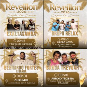 Capão da Canoa Réveillon 2026 : shows no Baronda, em Arroio Teixeira, Curumim e Capão Novo - Sortimentos Virada de Ano